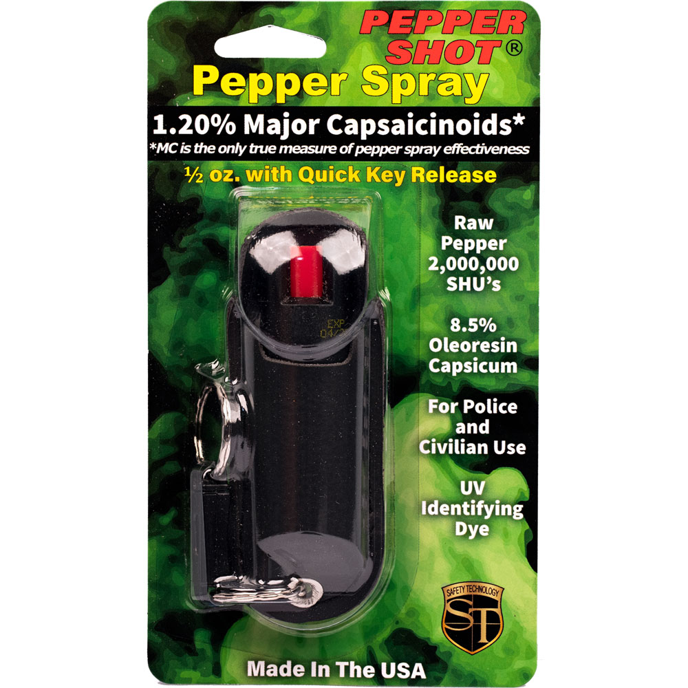 Pepper Shot 1.2% MC 1/2 oz Halo Holster Black view 2